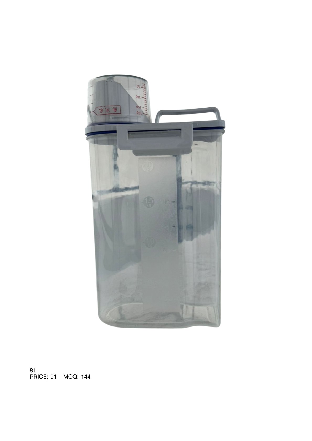 Airtight Rice Storage Container with Measuring Cup – 2.0 kg Capacity